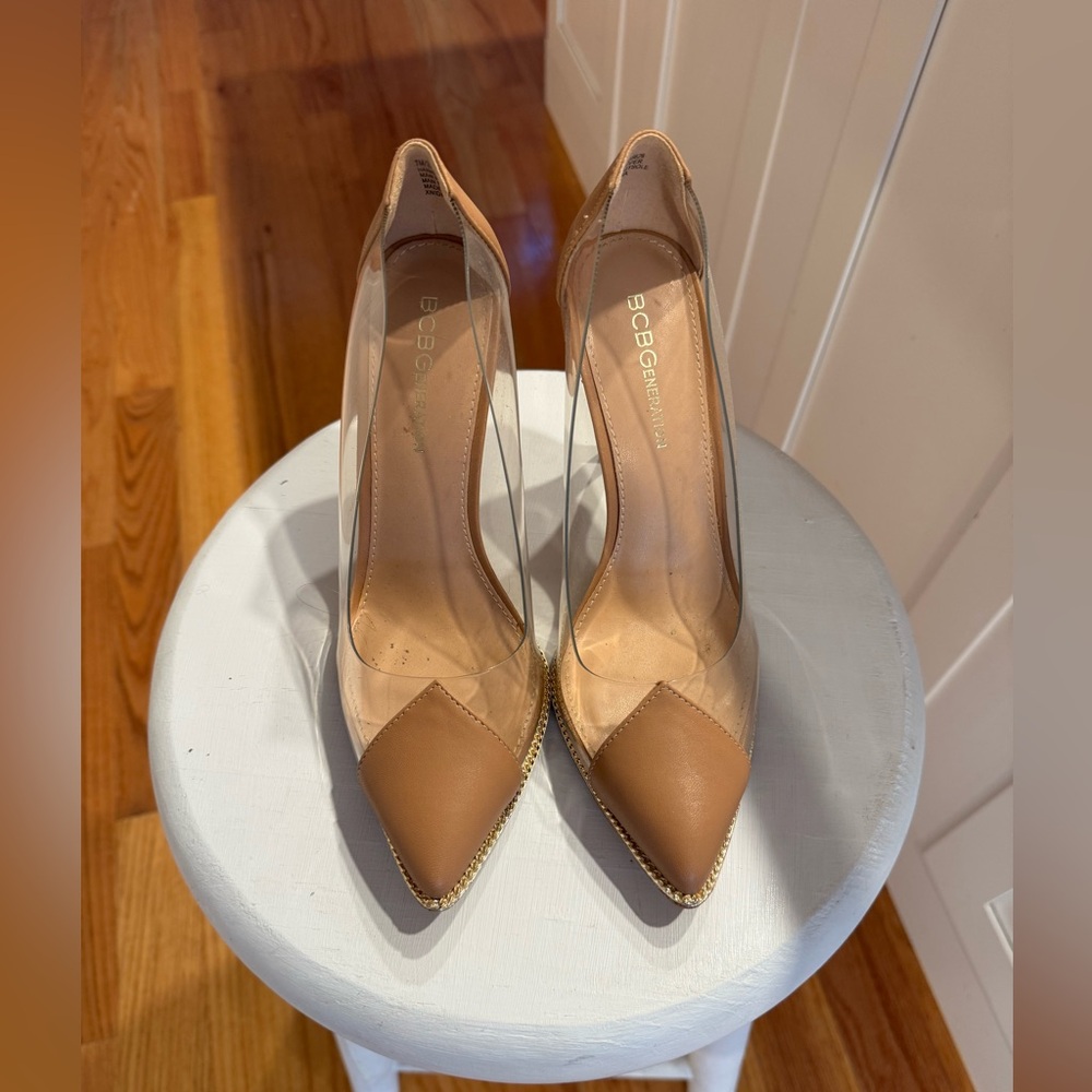 BCBGeneration Tan Stiletto Heels with Pointed Toe